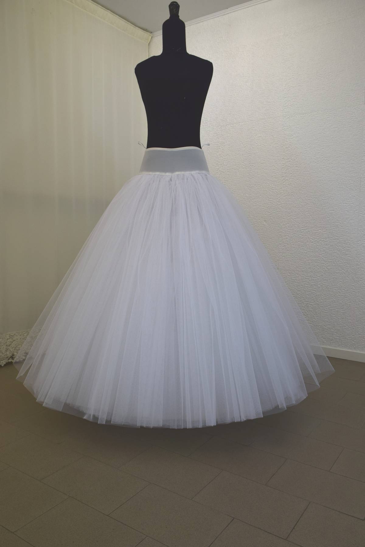 sottogonna con baschina in tulle semirigido bianco grande Art STG13