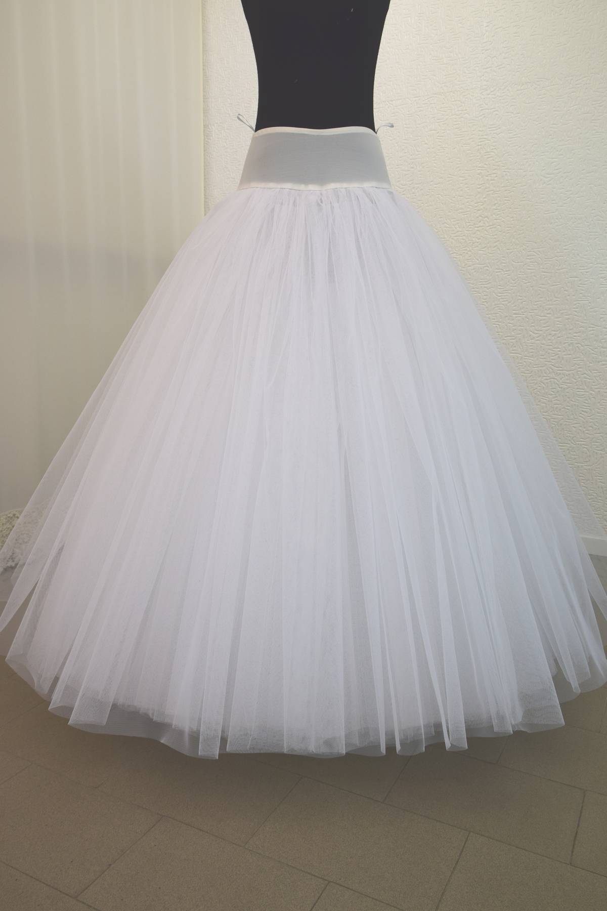 sottogonna con baschina in tulle semirigido bianco grande Art STG13