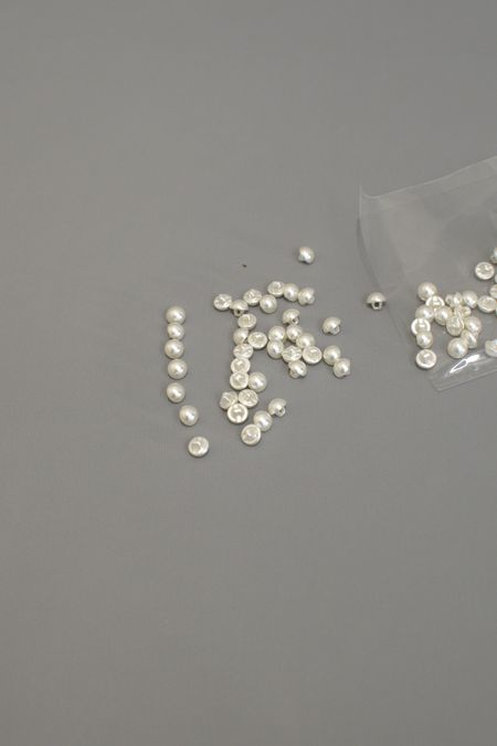 Bottoni mm 8 perlati bianco seta