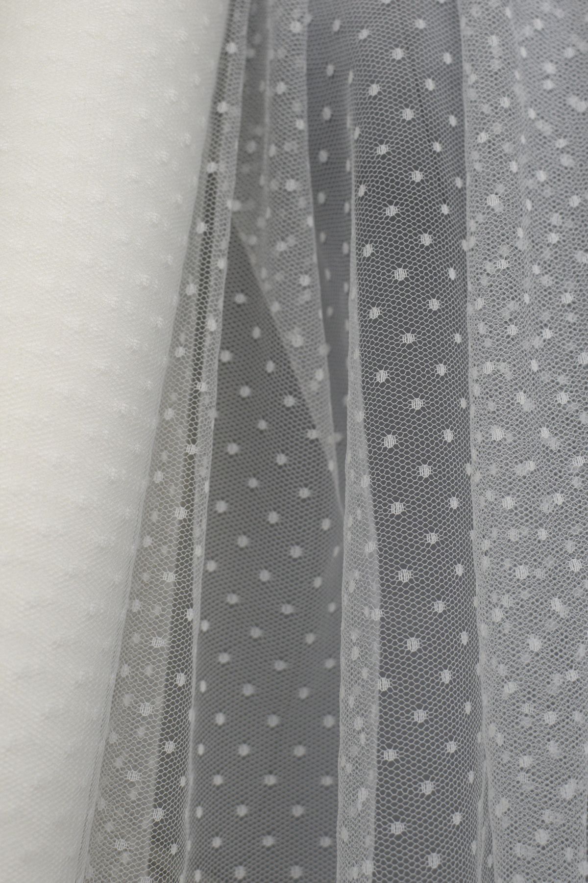 tulle point d esprit bianco seta h cm 150 Art 0005PE