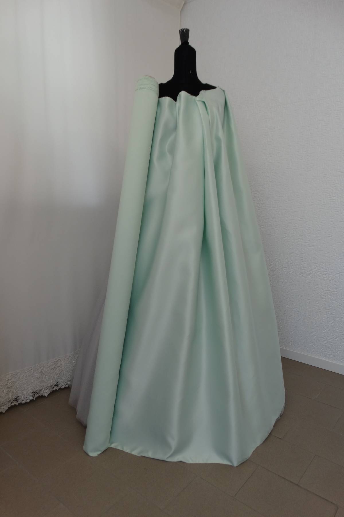 raso 100 poliestere h cm 150 colore verde acqua gr 180 h mt lineare Art 0011VE