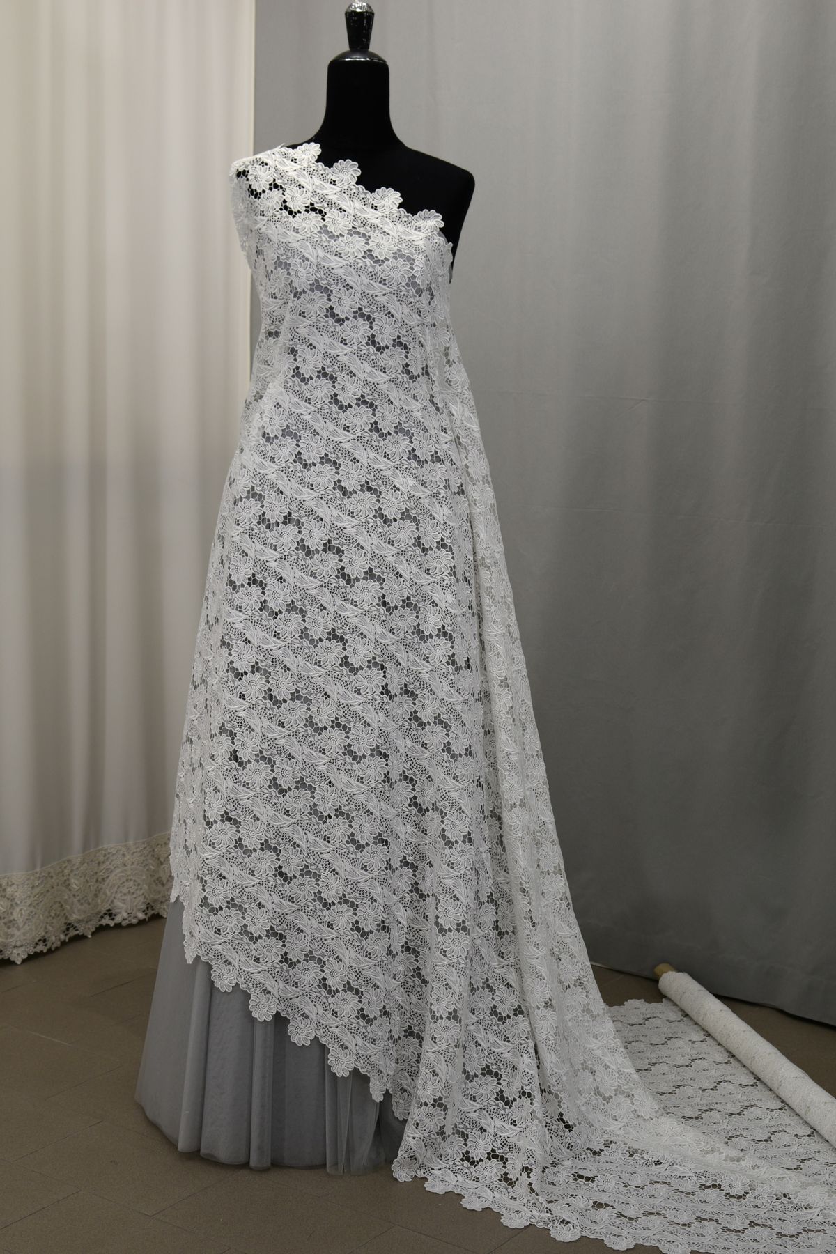 pizzo macrame bianco seta h cm 130 Art 0120C