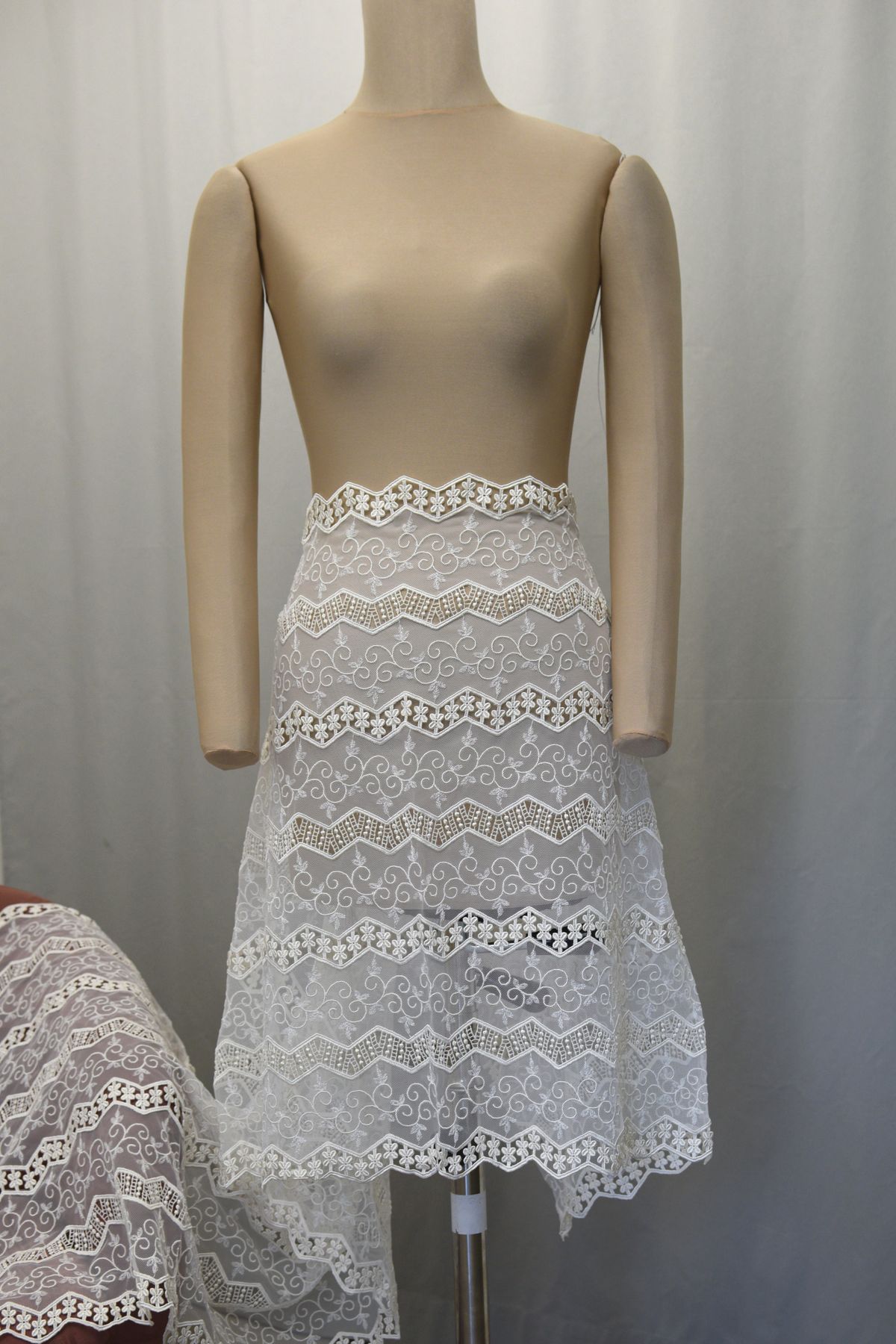 pizzo tulle macrame avorio h cm 60 anche bianco seta Art 0119G