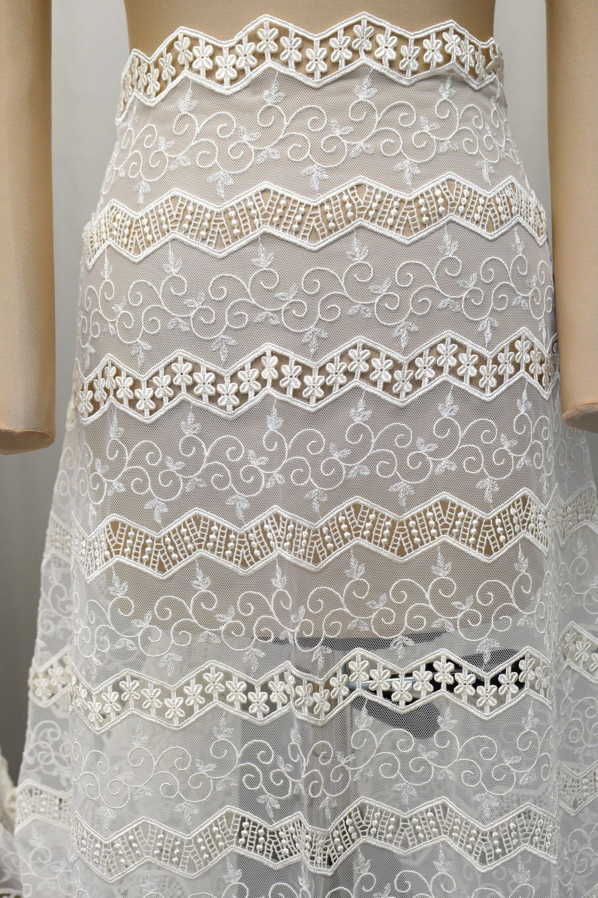 pizzo tulle macrame avorio h cm 60 anche bianco seta Art 0119G