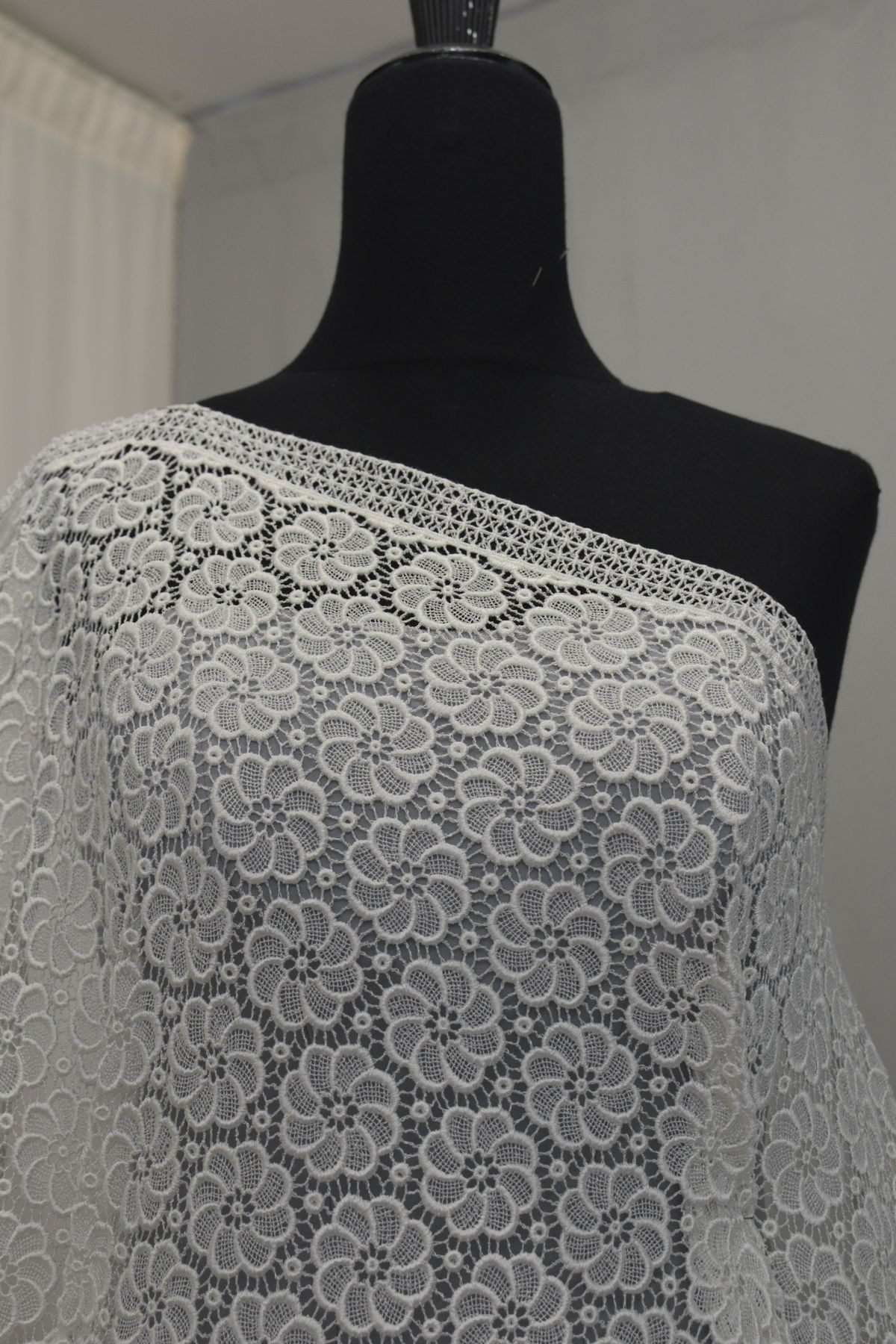 pizzo macrame bianco seta h cm 140 Art 0129LMAV