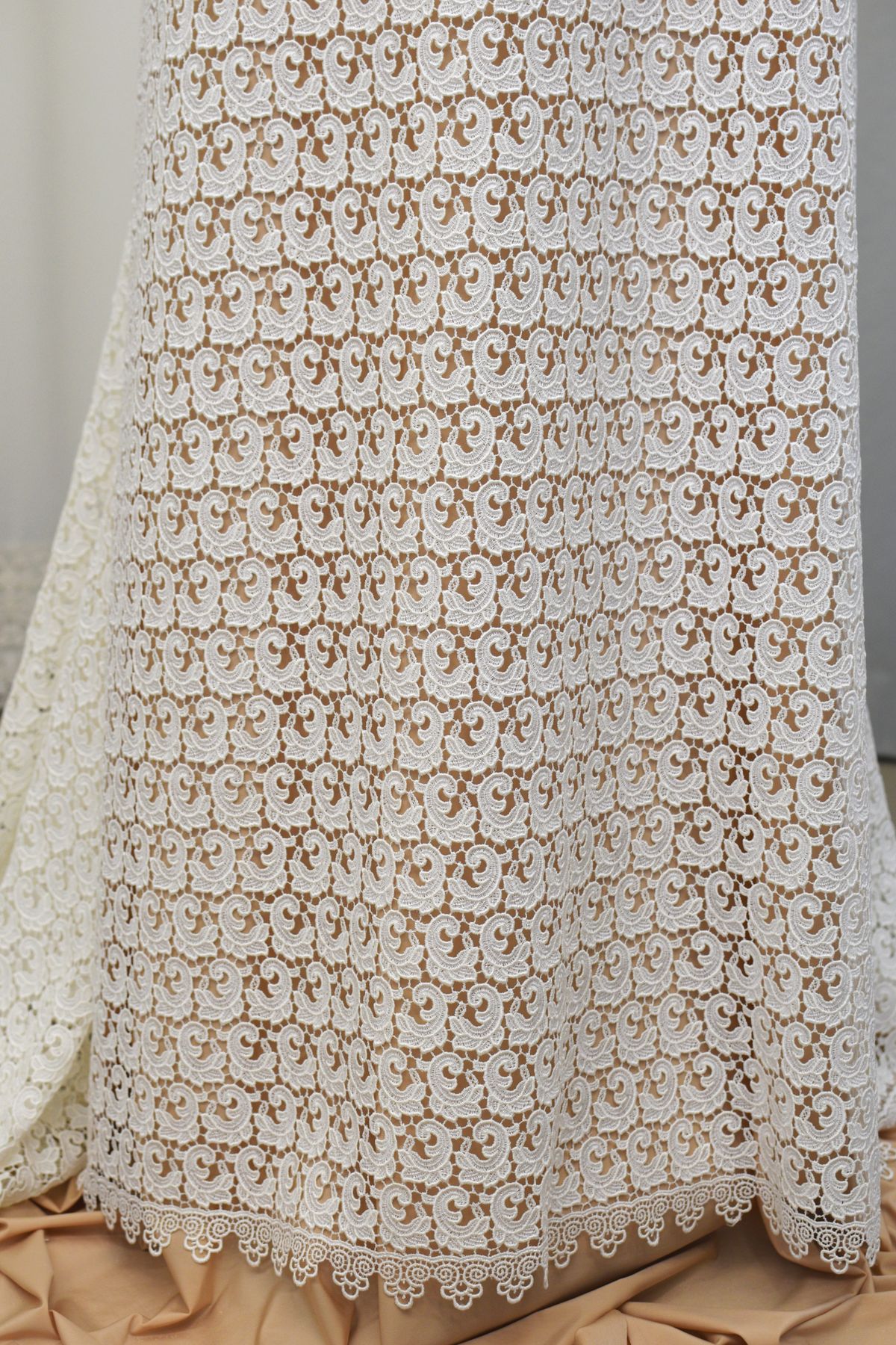 pizzo macrame bianco seta h cm 130 Art 0161LMAV