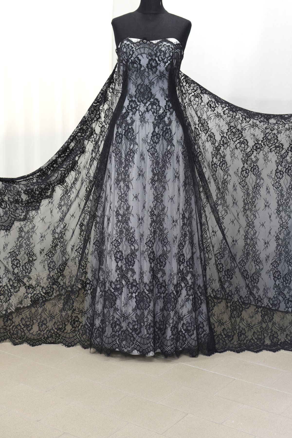 bordo pizzo chantilly nero h cm 38 100 nylon Art 00099BZ