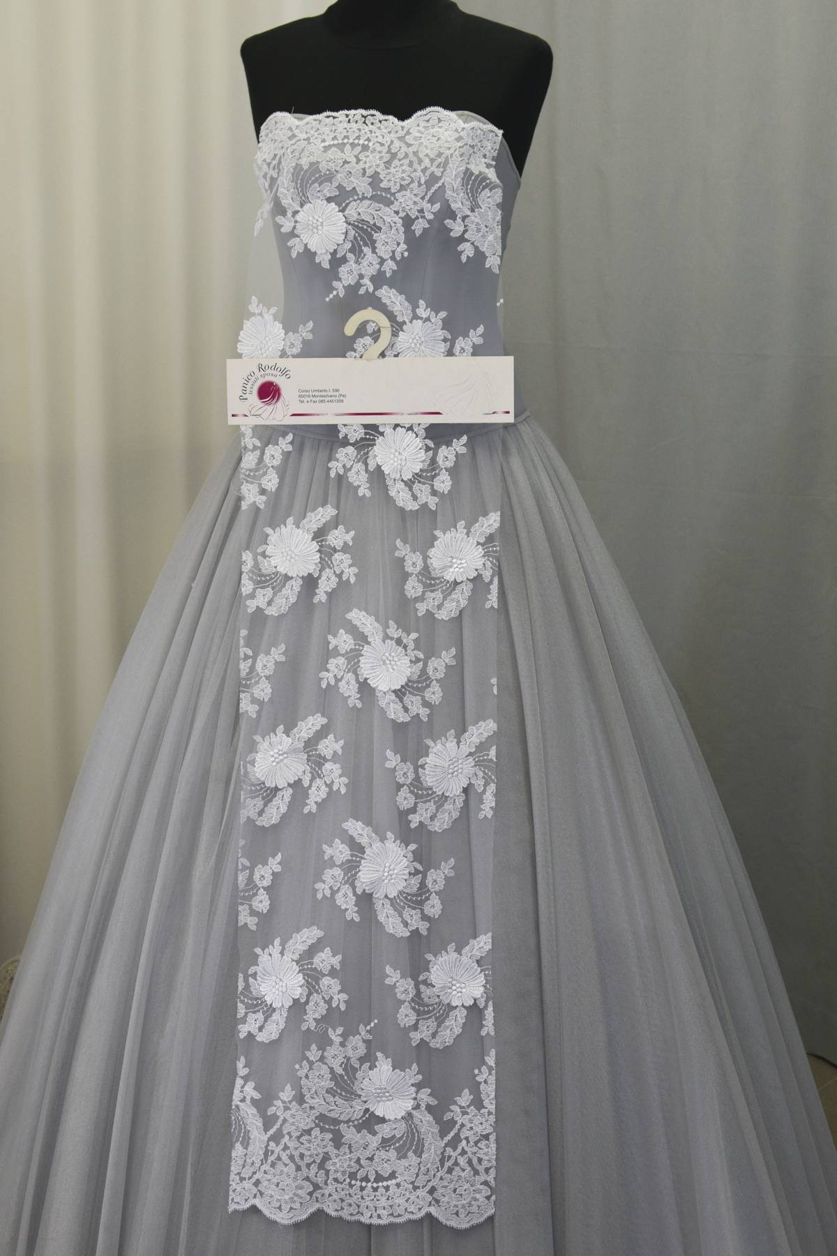 pizzo tulle ricamato con applicazioni bianco h cm 140 Art 0339