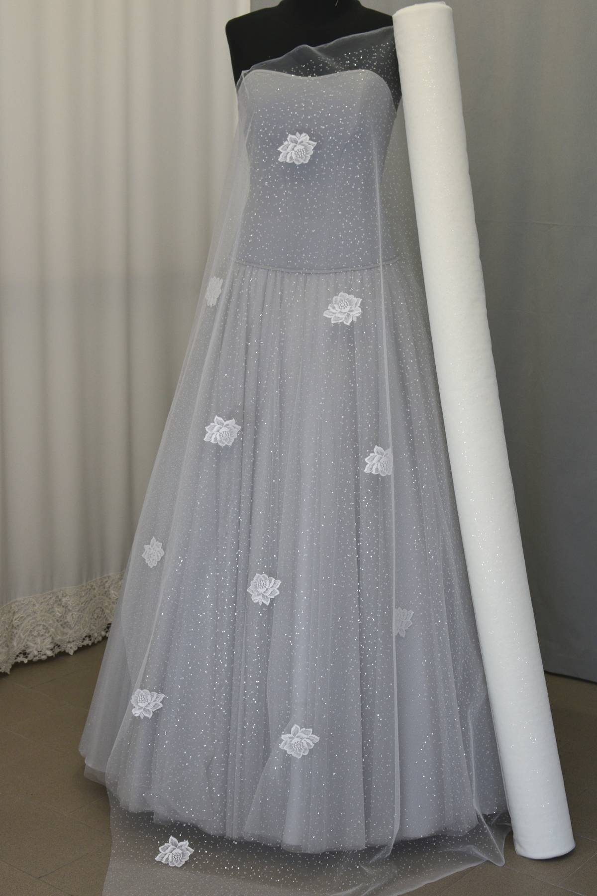 glitter chantilly bianco seta h cm 150 Art 0350