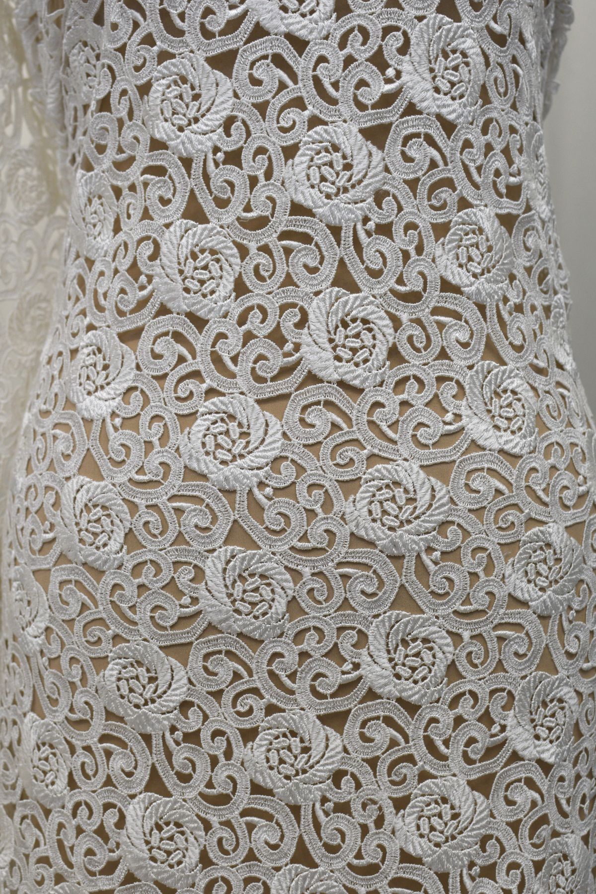 pizzo macrame bianco seta h cm 135 Art 0119N