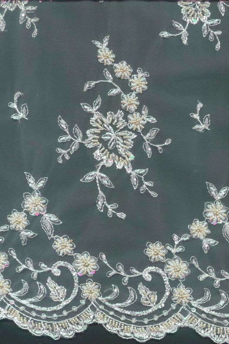 tulle ricamato perle cm 130 Art B2032LTUAV